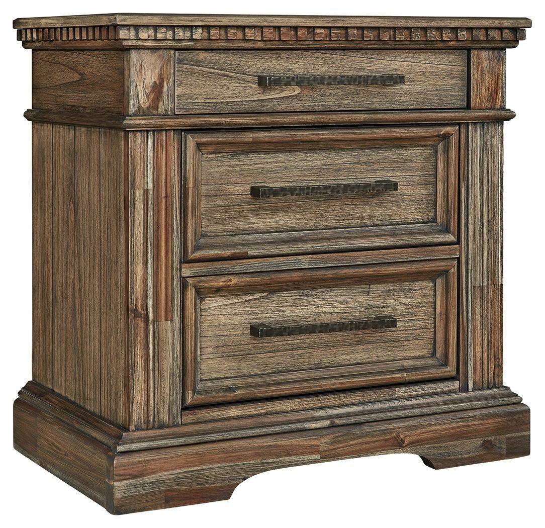 Signature Design by Ashley® - Markenburg - Brown - Three Drawer Night Stand - 5th Avenue Furniture