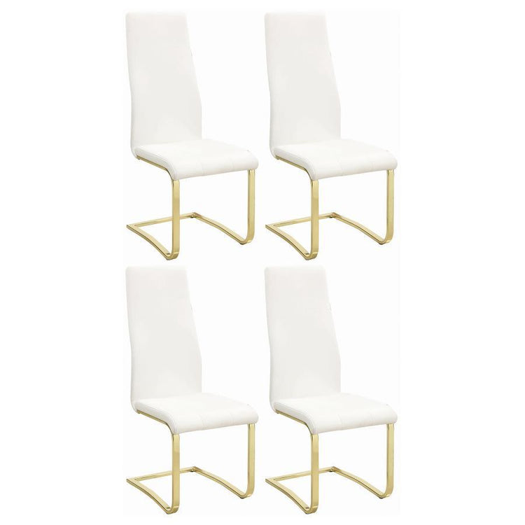 CoasterEssence - Montclair - Side Chairs (Set of 4) - White And Rustic Brass - 5th Avenue Furniture