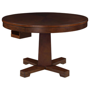 CoasterEssence - Marietta - Round Wooden Game Table - Tobacco - 5th Avenue Furniture
