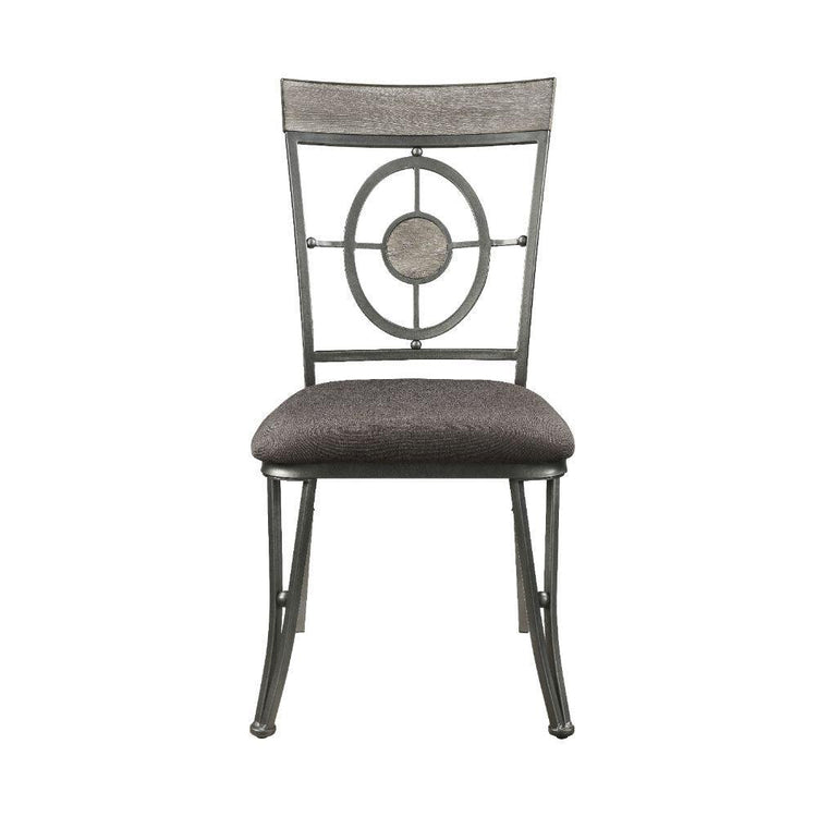ACME - Landis - Side Chair (Set of 2) - Fabric & Gunmetal - 5th Avenue Furniture