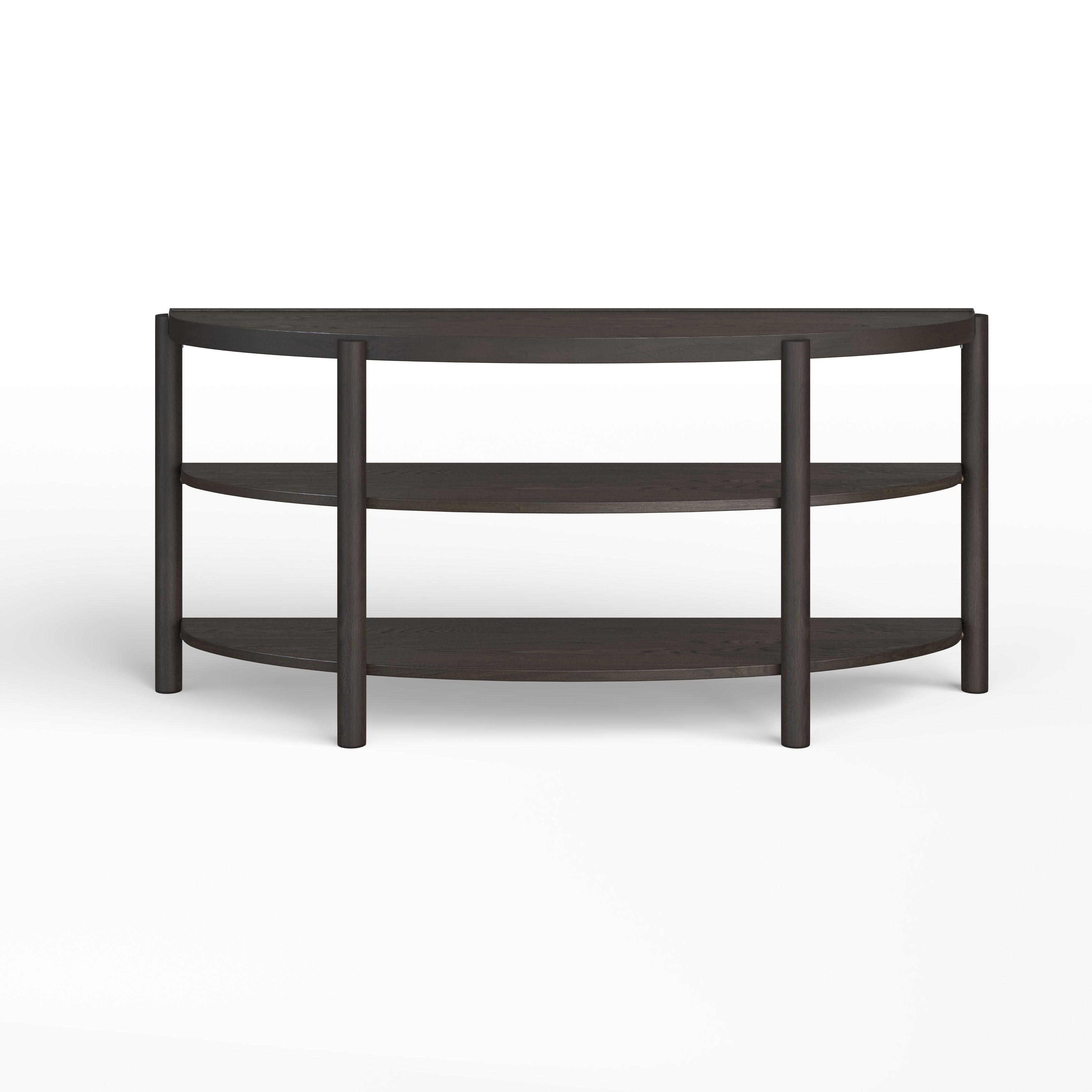 Magnussen Furniture - Hadleigh Black - Demilune Sofa Table - Coffee Bean - 5th Avenue Furniture