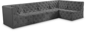 Meridian Furniture - Tuft - Modular Sectional 5 Piece - Gray - Fabric - 5th Avenue Furniture