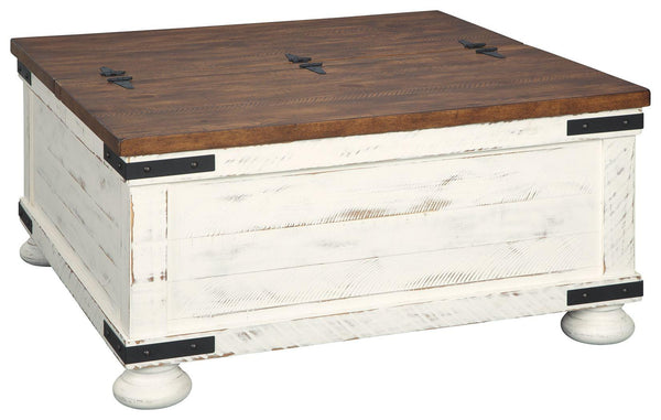 Ashley Furniture - Wystfield - White / Brown - Cocktail Table With Storage - 5th Avenue Furniture