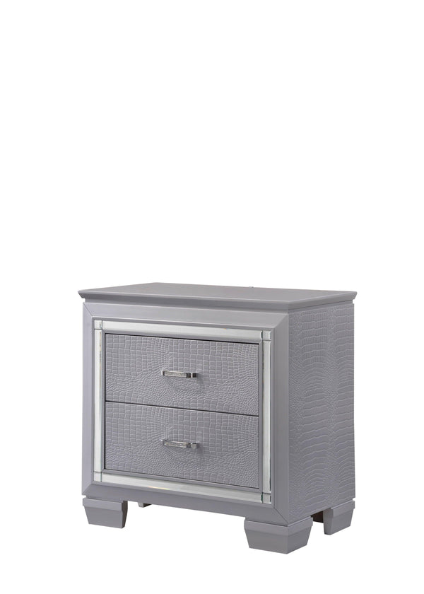 Crown Mark - Lillian - Nightstand - Gray - 5th Avenue Furniture