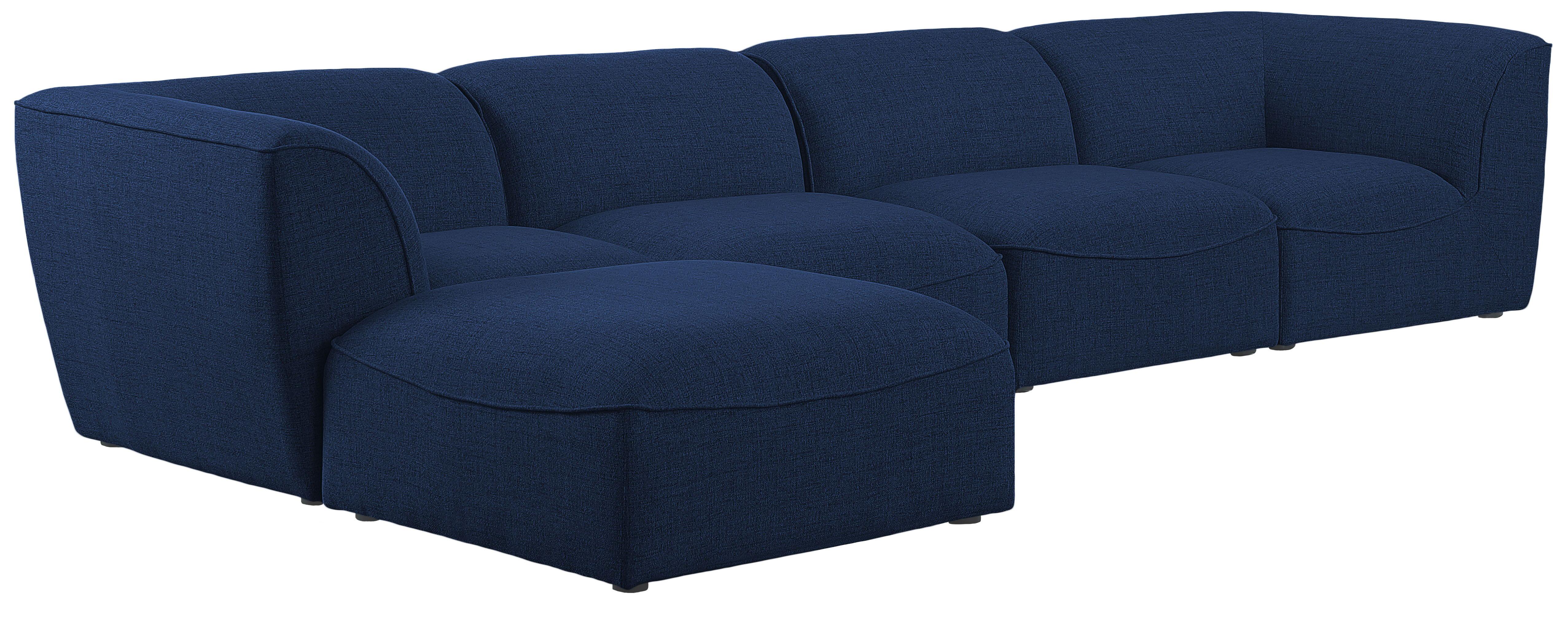 Meridian Furniture - Miramar - Modular Sectional 5 Piece - Navy - Modern & Contemporary - 5th Avenue Furniture
