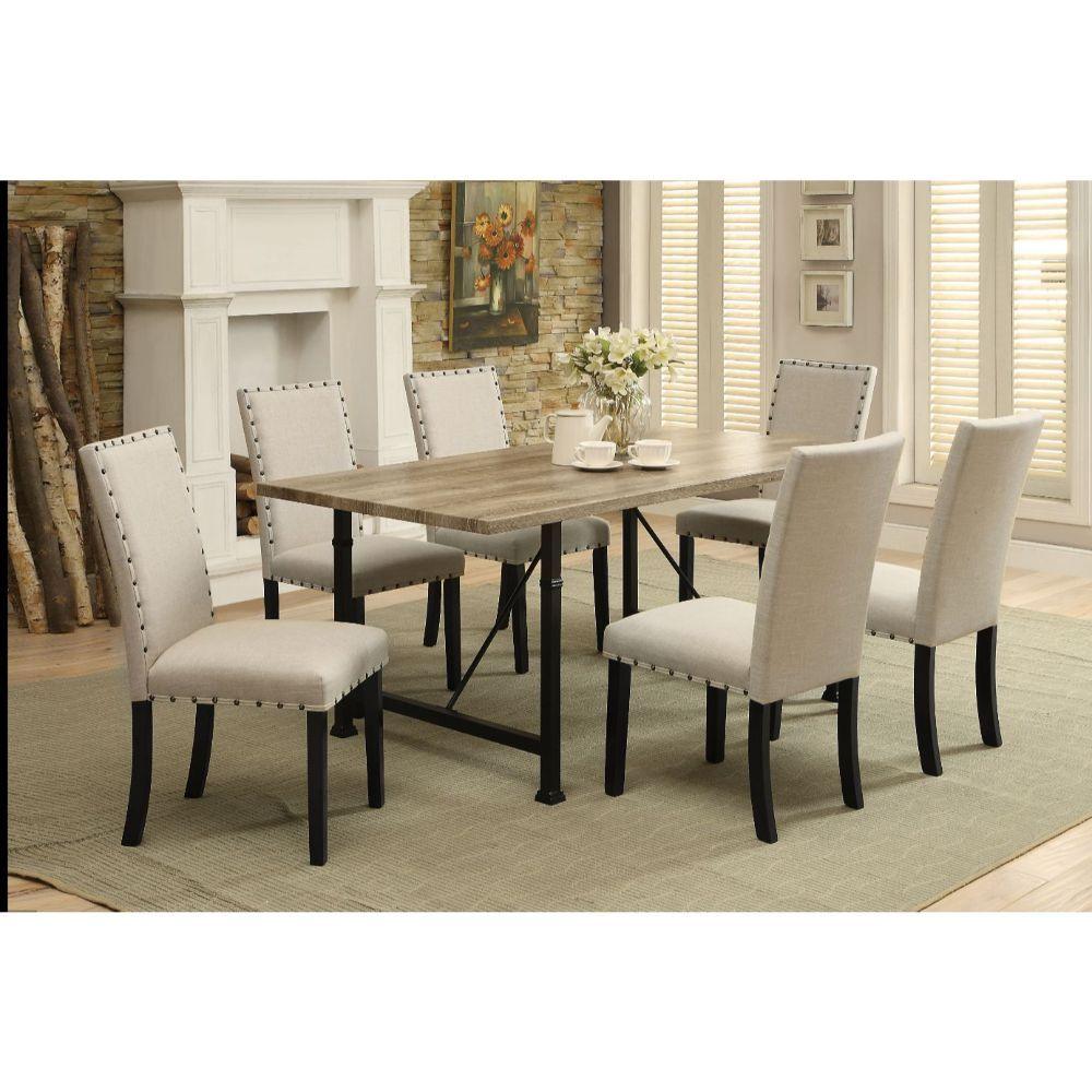 ACME - Oldlake - Dining Table - Antique Light Oak & Black - 30" - 5th Avenue Furniture