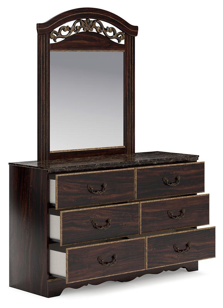 Signature Design by Ashley® - Glosmount - Two-tone - Dresser And Mirror - 5th Avenue Furniture