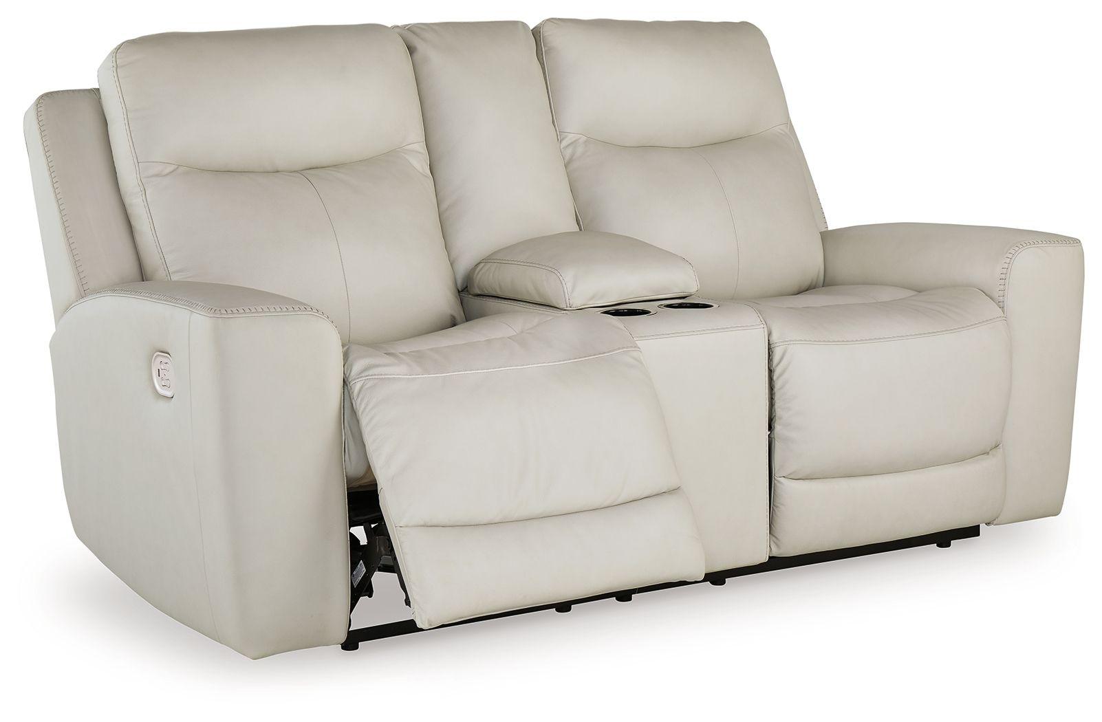 Signature Design by Ashley® - Mindanao - Coconut - 3 Pc. - Power Reclining Sofa, Power Reclining Loveseat With Console, Power Recliner - 5th Avenue Furniture