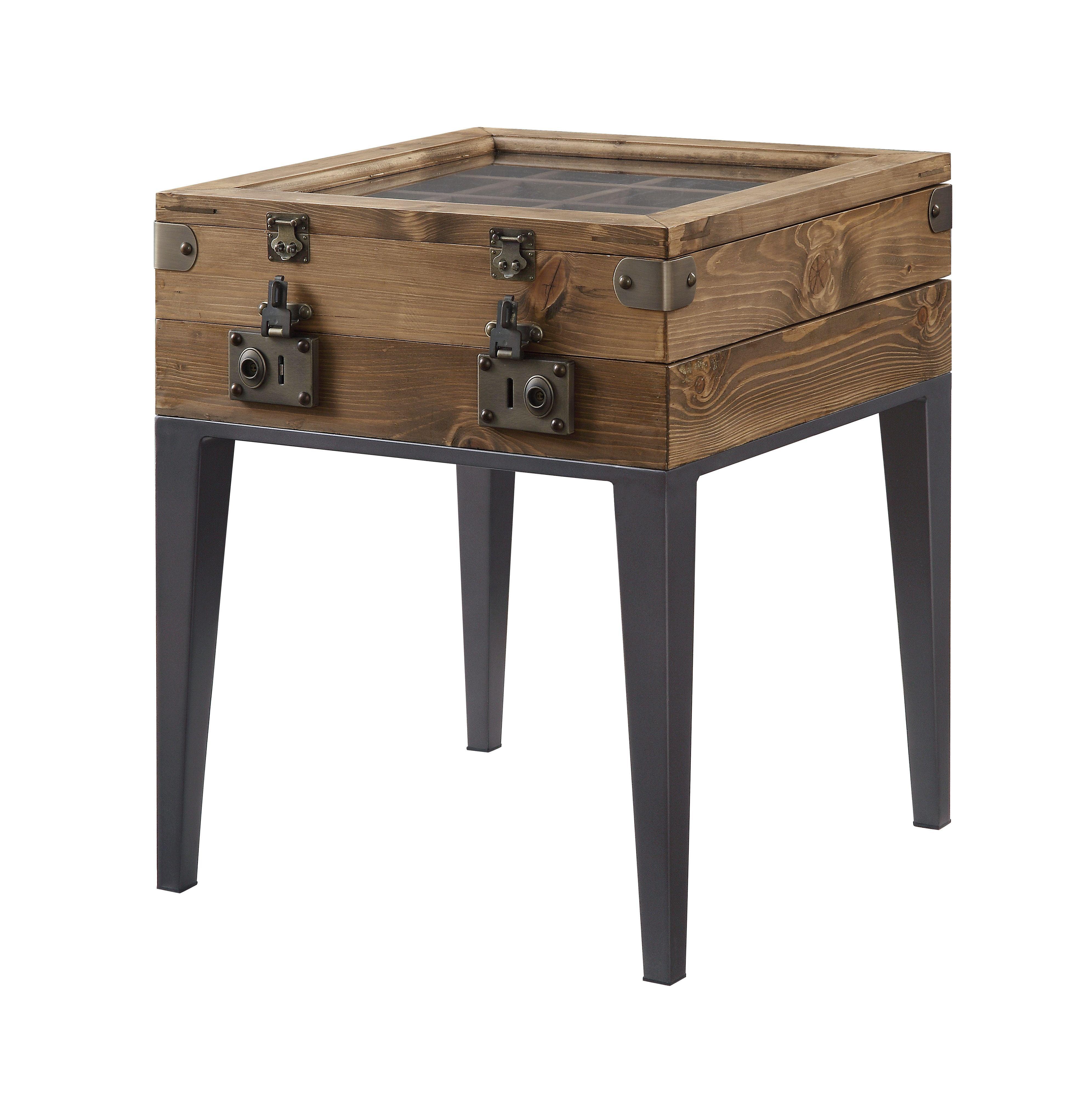ACME - Kolin - Accent Table - Rustic Oak & Matte Gray - 5th Avenue Furniture