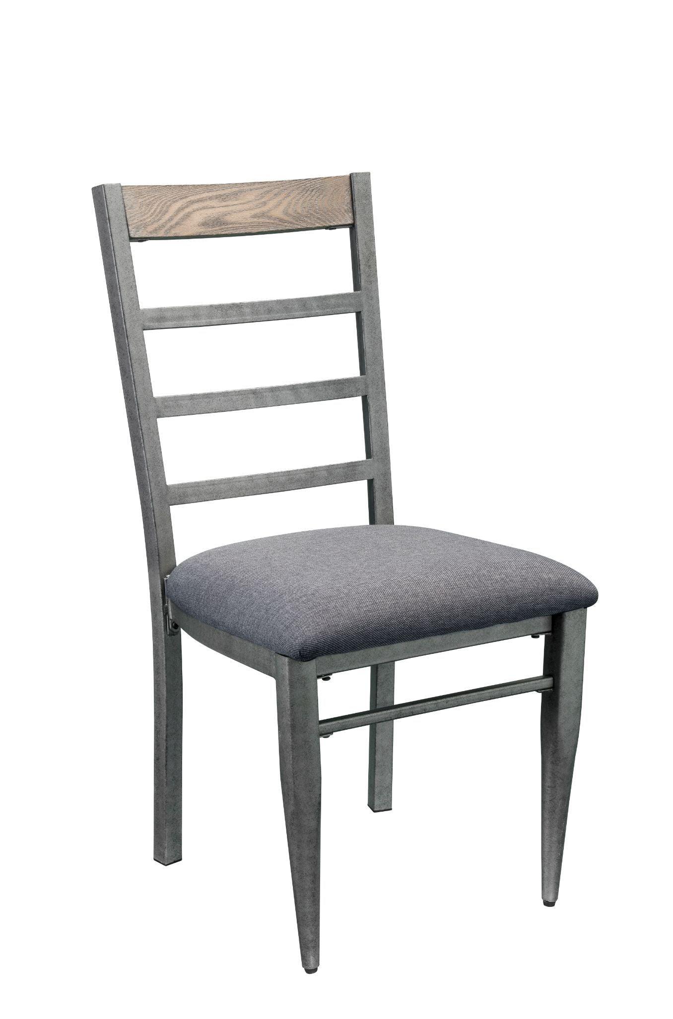 ACME - Ornat - Side Chair (Set of 2) - Gray Fabric & Antique Gray - 5th Avenue Furniture