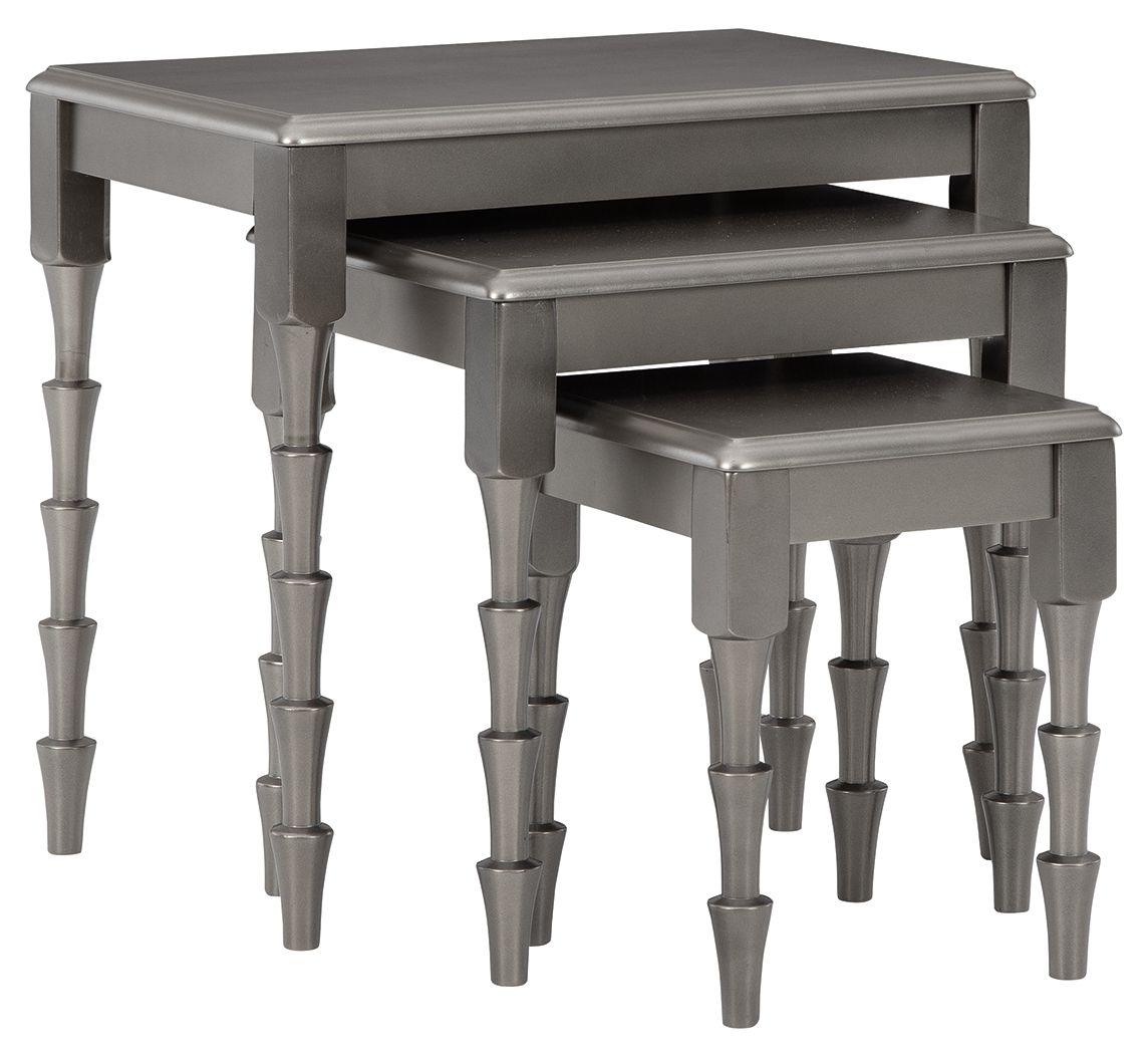 Ashley Furniture - Larkendale - Metallic Gray - Accent Table Set (Set of 3) - 5th Avenue Furniture