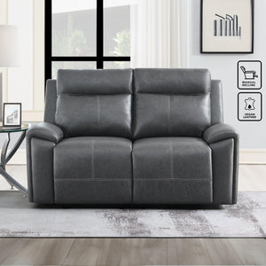 Steve Silver Furniture - Gaston - Manual Reclining Loveseat - Gray - 5th Avenue Furniture