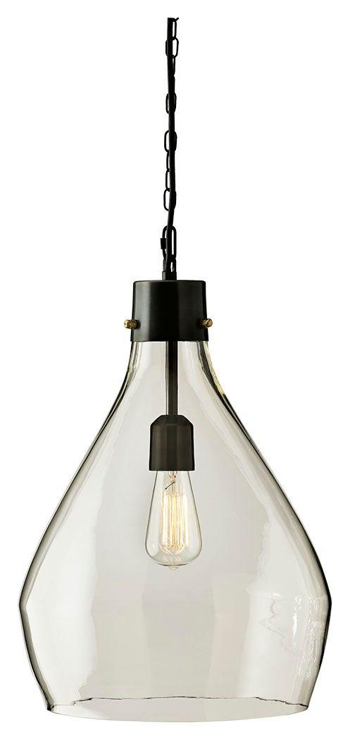 Ashley Furniture - Avalbane - Clear / Gray - Glass Pendant Light - 5th Avenue Furniture