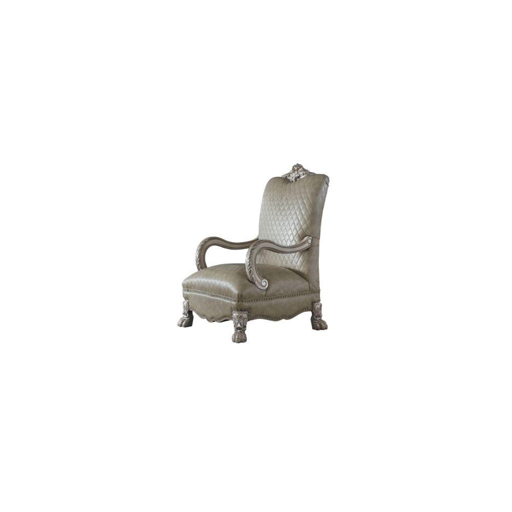 ACME - Dresden - Accent Chair - Vintage Bone White & PU - 5th Avenue Furniture