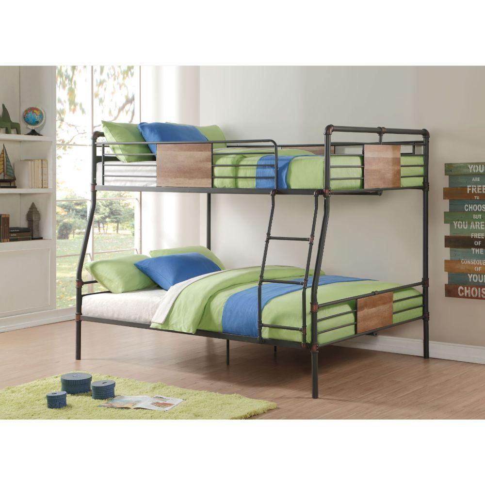 ACME - Brantley - Bunk Bed - Sandy Black & Dark Bronze Hand-Brushed - 5th Avenue Furniture