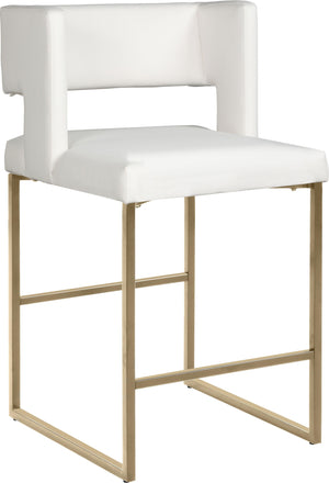 Meridian Furniture - Caleb - Counter Stool with Gold Legs (Set of 2) - 5th Avenue Furniture