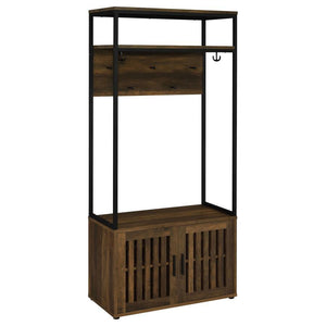 Coaster Fine Furniture - Quincy - 2-Door Engineered Wood Hall Tree - Dark Pine And Black - 5th Avenue Furniture