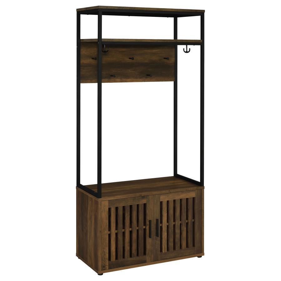 Coaster Fine Furniture - Quincy - 2-Door Engineered Wood Hall Tree - Dark Pine And Black - 5th Avenue Furniture