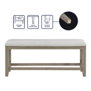Steve Silver Furniture - Lily - Counter Bench - Gray - 5th Avenue Furniture