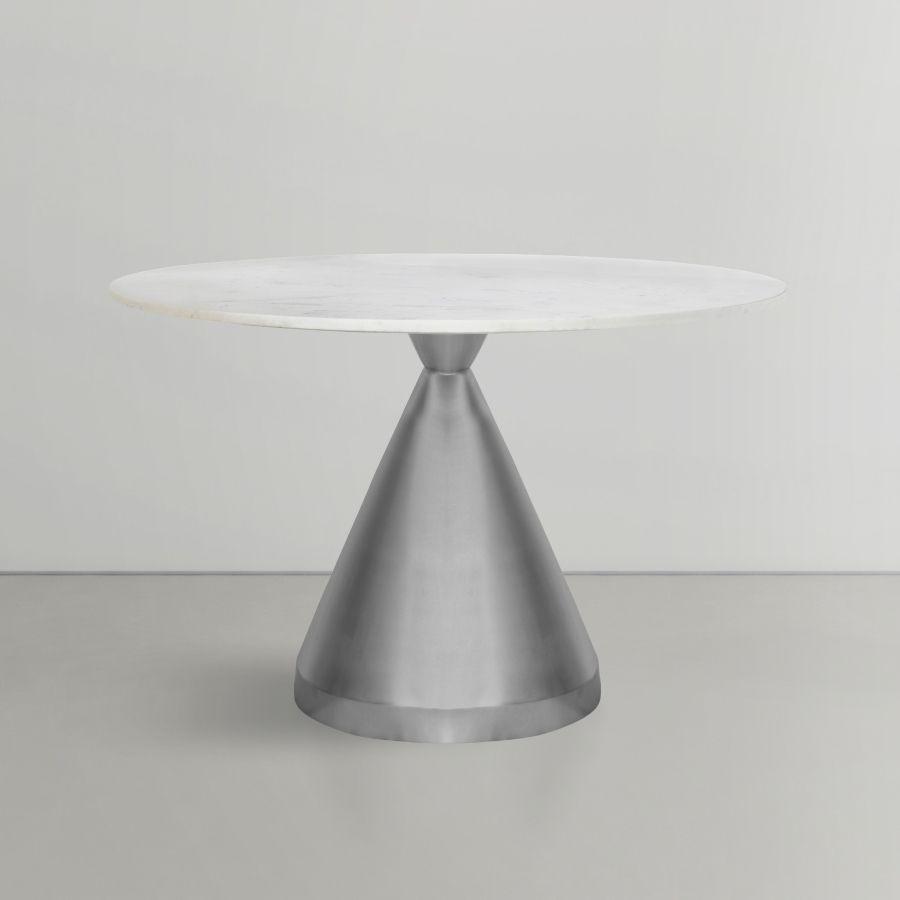 Meridian Furniture - Emery - Dining Table - White - Marble/Stone - 5th Avenue Furniture