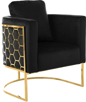 Meridian Furniture - Casa - Chair with Gold Legs - 5th Avenue Furniture