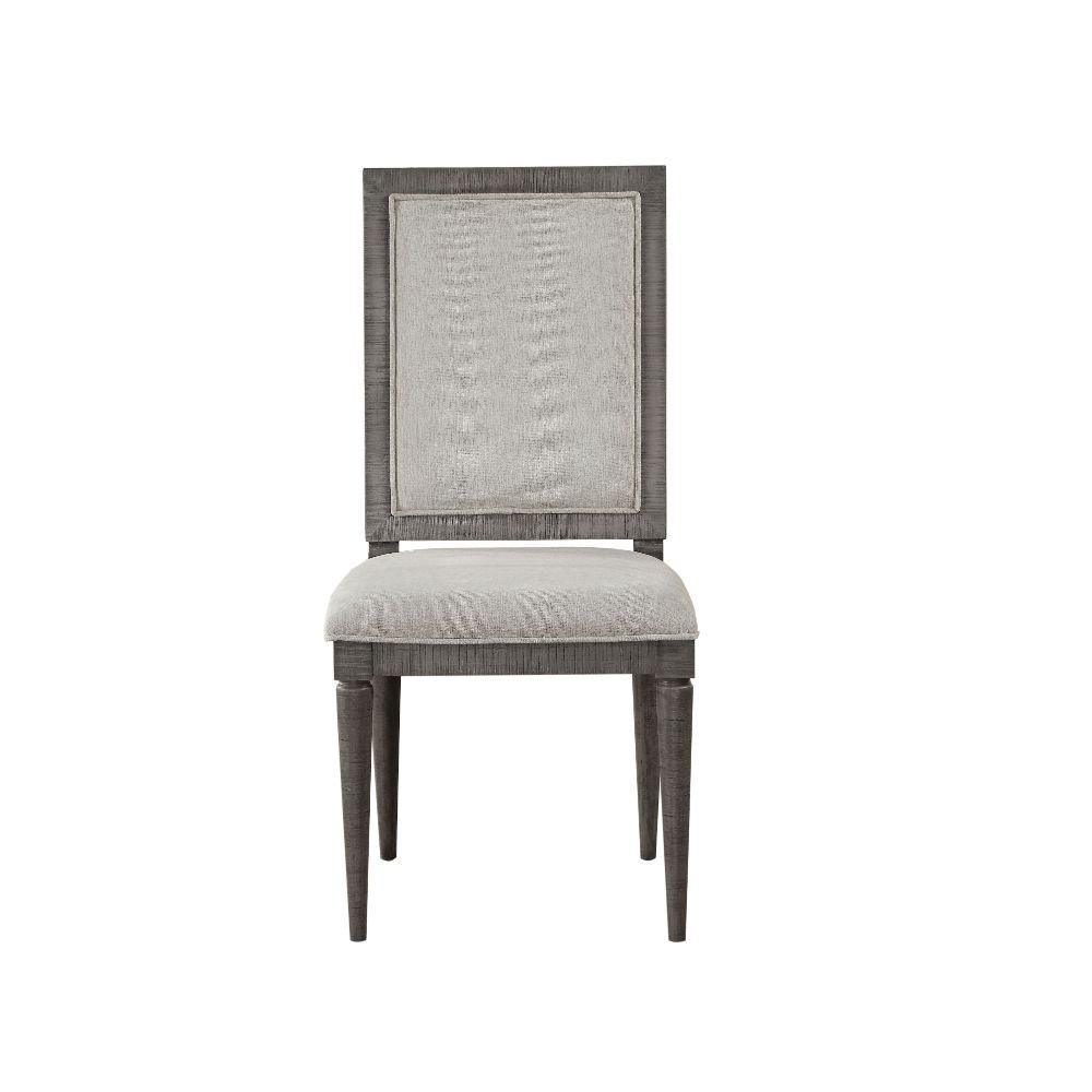 ACME - Artesia - Side Chair (Set of 2) - Fabric & Salvaged Natural - 5th Avenue Furniture