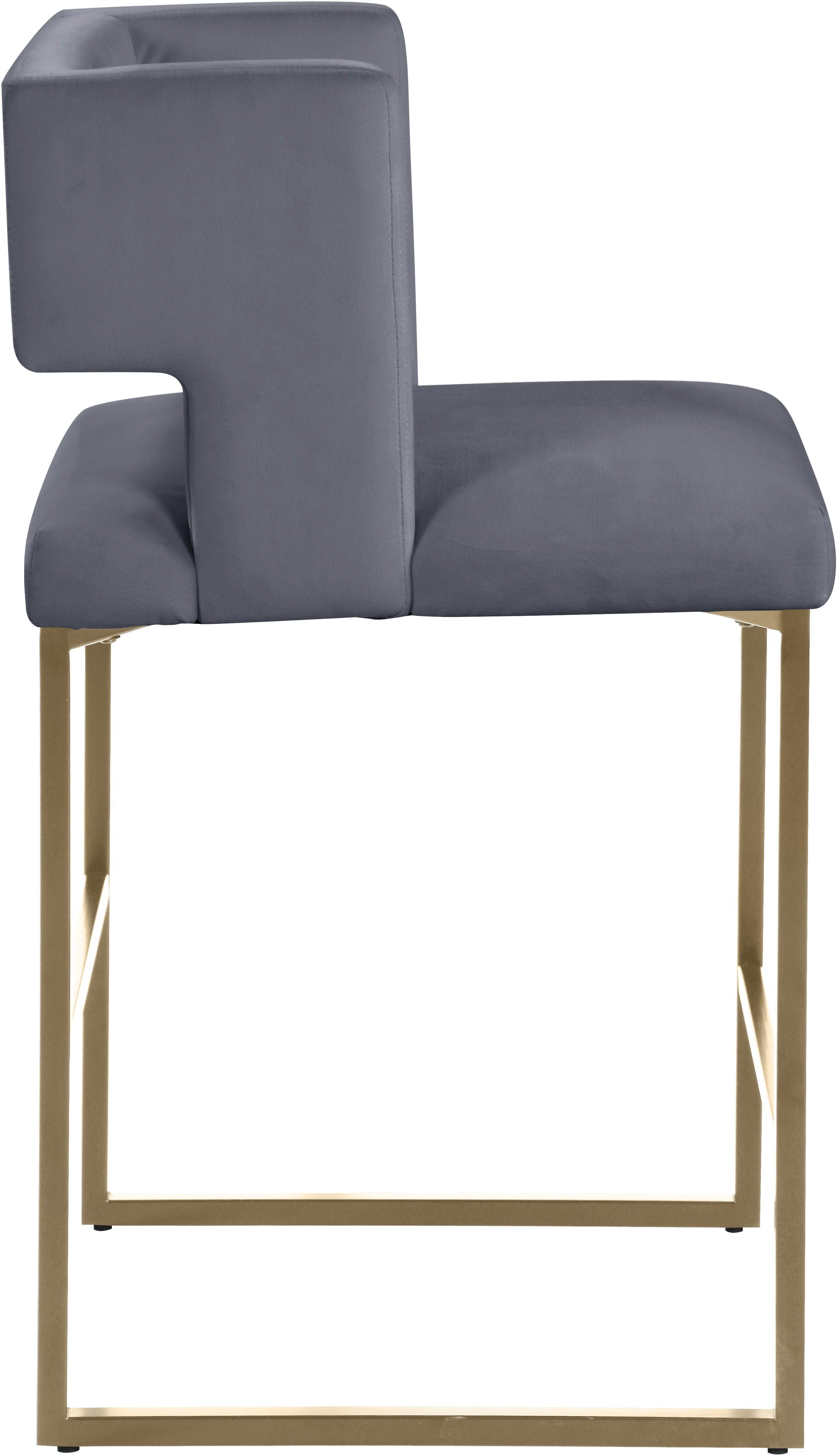 Meridian Furniture - Caleb - Counter Stool with Gold Legs (Set of 2) - 5th Avenue Furniture