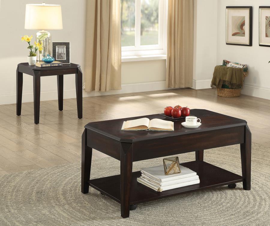 CoasterEssence - Baylor - Square End Table - Walnut - 5th Avenue Furniture