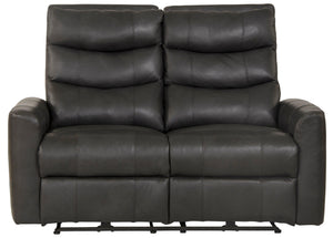 Catnapper - Bosa - Power Reclining Loveseat - Charcoal - Leather - 5th Avenue Furniture