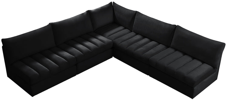 Meridian Furniture - Jacob - Modular Sectional 5 Piece - Black - 5th Avenue Furniture