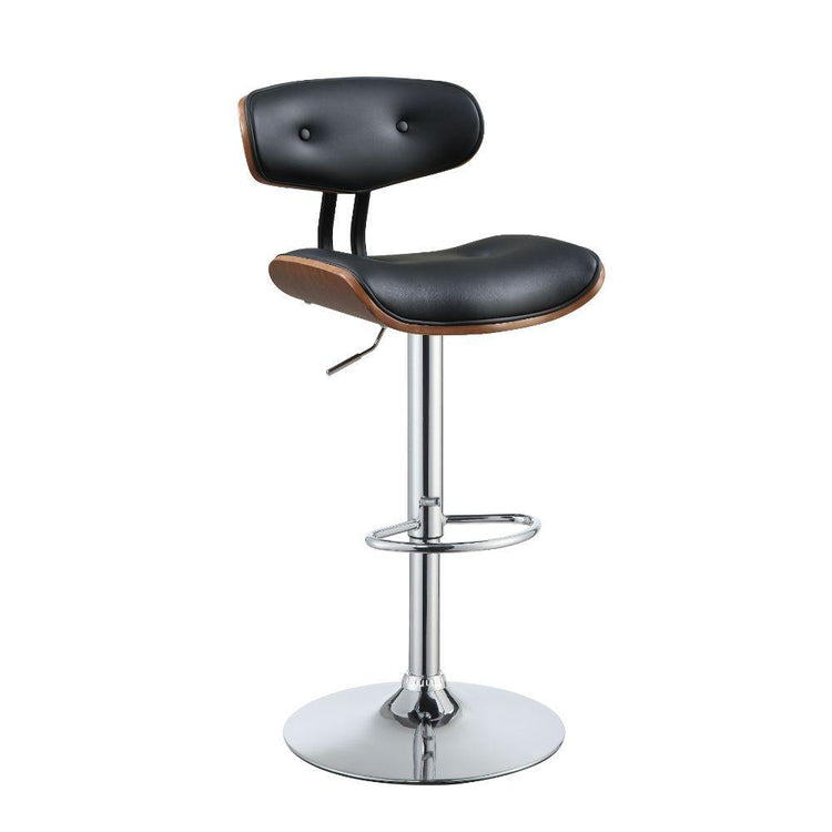 ACME - Camila - Stool - Black PU & Walnut - 46" - 5th Avenue Furniture