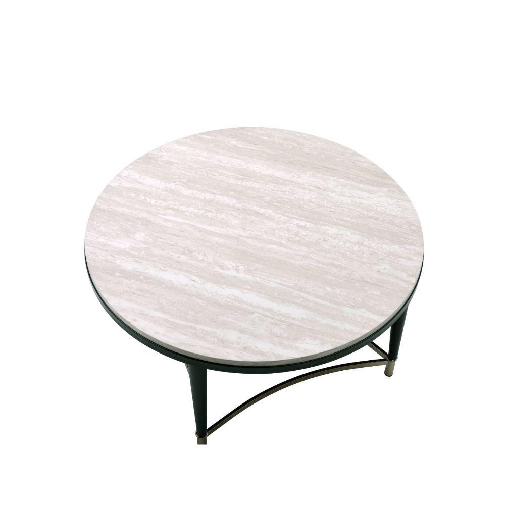 ACME - Ayser - Coffee Table - White Washed & Black - 5th Avenue Furniture