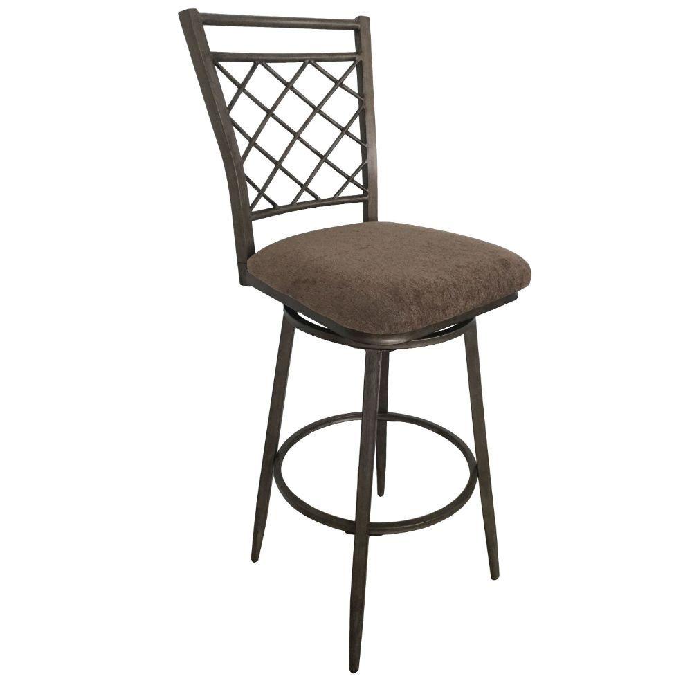 ACME - Aldric - Bar Chair (Set of 2) - Fabric & Antique - 5th Avenue Furniture