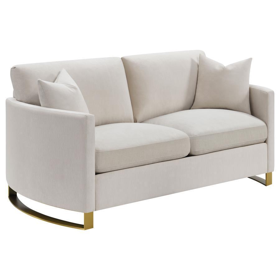 CoasterElevations - Corliss - Upholstered Arched Arms Loveseat - Beige - 5th Avenue Furniture