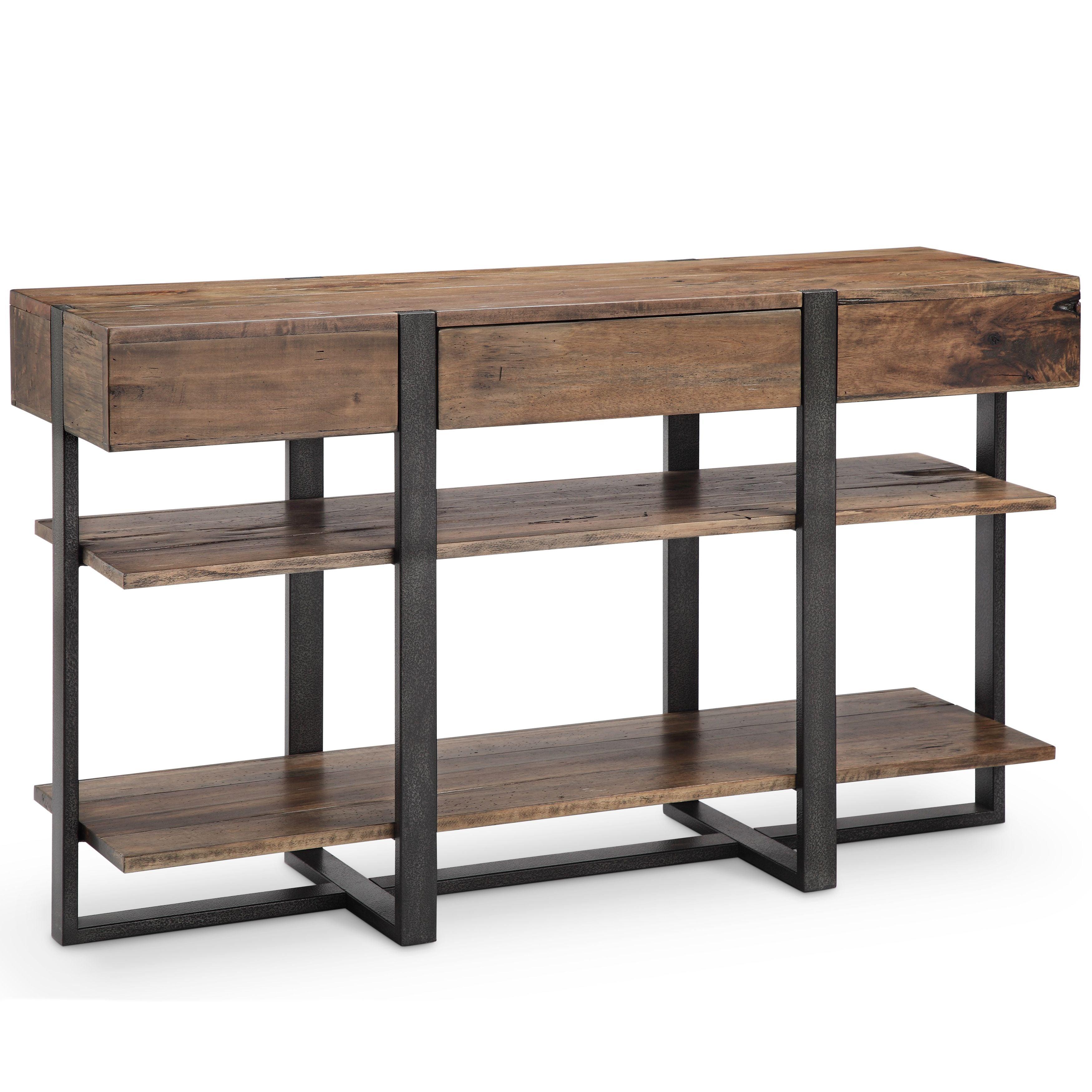 Magnussen Furniture - Prescott - Modern Reclaimed Wood Rectangular Sofa Table - Rustic Honey - 5th Avenue Furniture