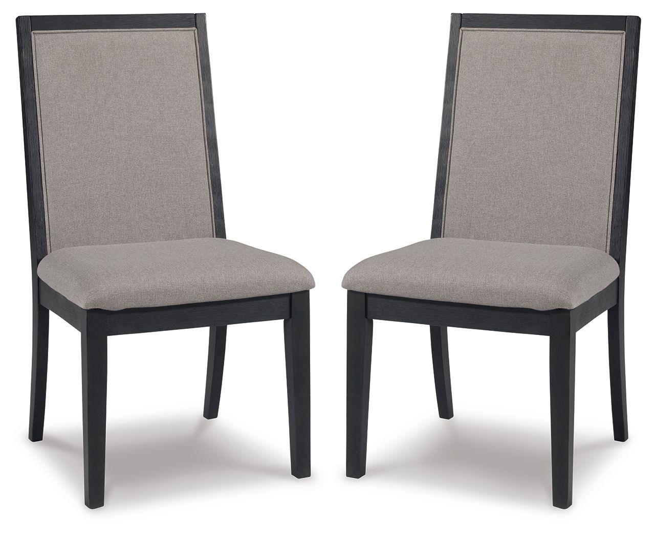 Signature Design by Ashley® - Foyland - Light Gray / Black - Dining Uph Side Chair (Set of 2) - 5th Avenue Furniture