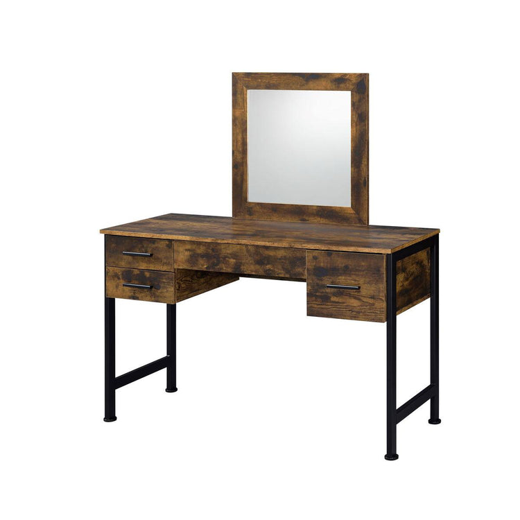 ACME - Juvanth - Vanity Desk - Rustic Oak & Black Finish - 5th Avenue Furniture