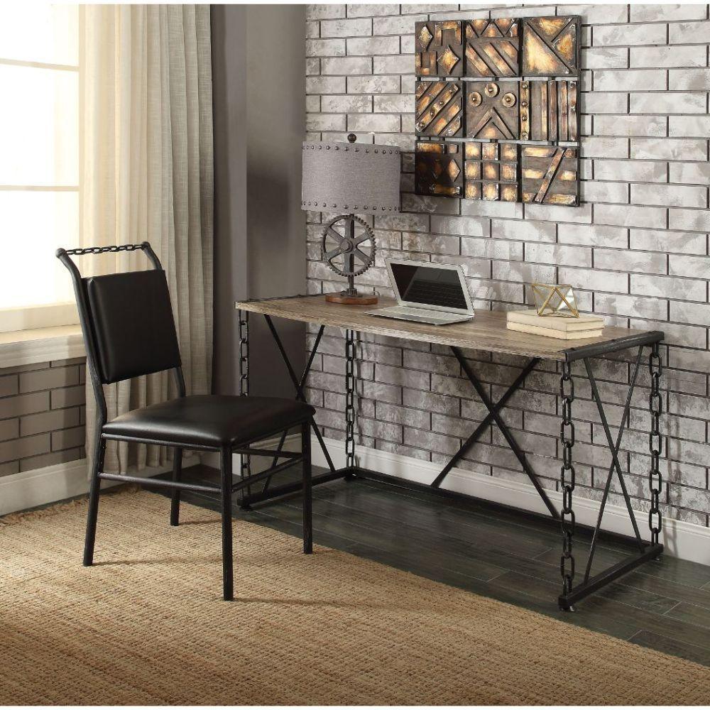 ACME - Jodie - Desk - Rustic Oak & Antique Black - 5th Avenue Furniture