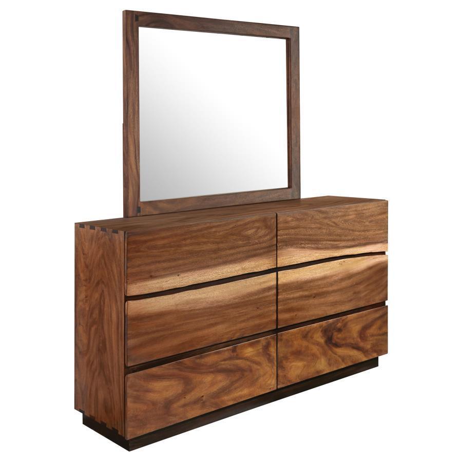 CoasterElevations - Winslow - 6-Drawer Dresser With Mirror - Smokey Walnut And Coffee Bean - 5th Avenue Furniture