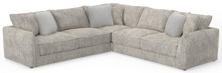 Jackson - Bucktown - 3 Piece Sectional With Extra Thick Cuddler Seat Cushions - Parchment - 5th Avenue Furniture