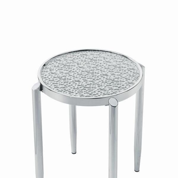 ACME - Abbe - End Table - Glass & Chrome Finish - 5th Avenue Furniture