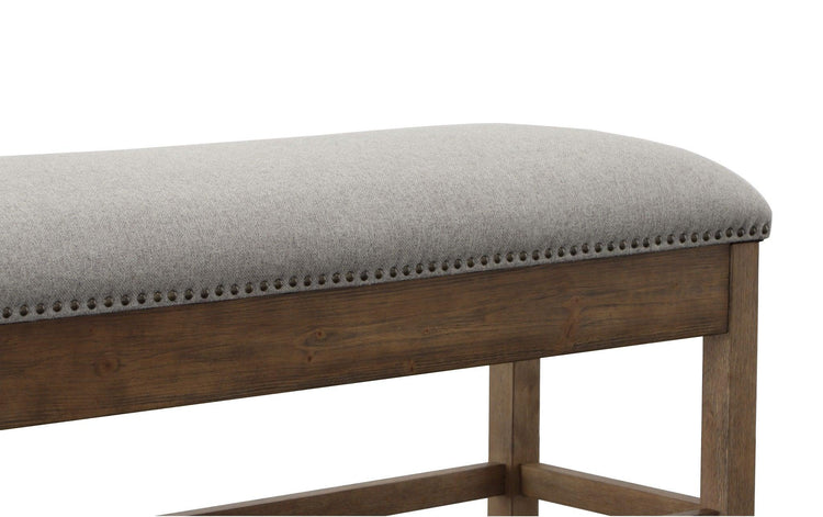 Steve Silver Furniture - Grayson - Counter Storage Bench With Nailhead - Dark Brown - 5th Avenue Furniture