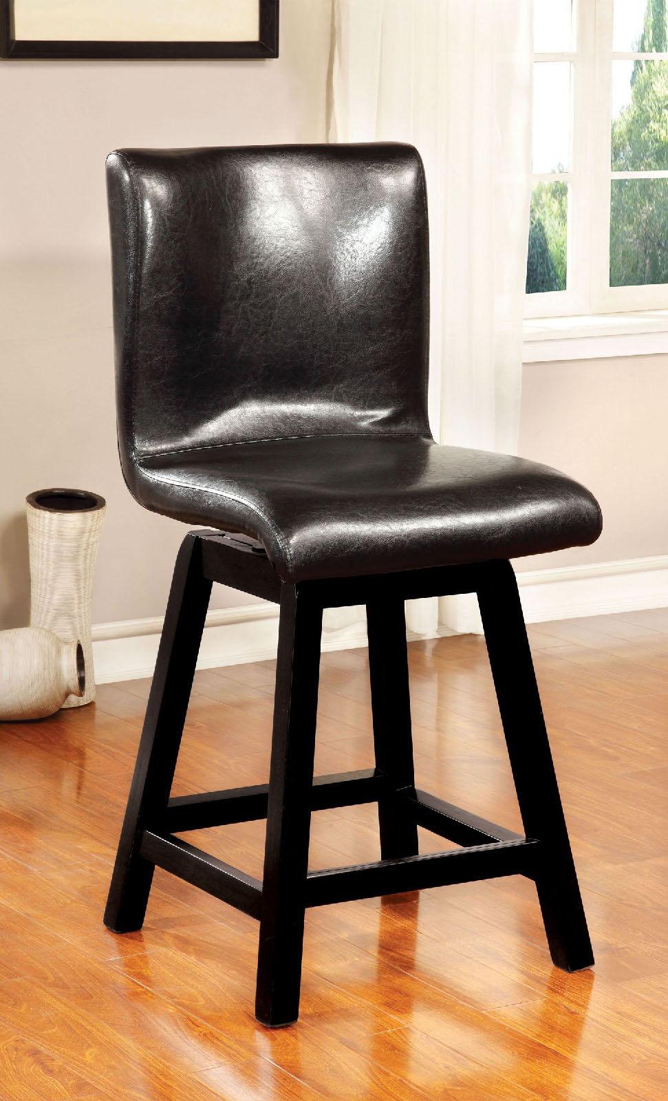 Furniture of America - Hurley - Counter Height Chair (Set of 2) - Black - 5th Avenue Furniture