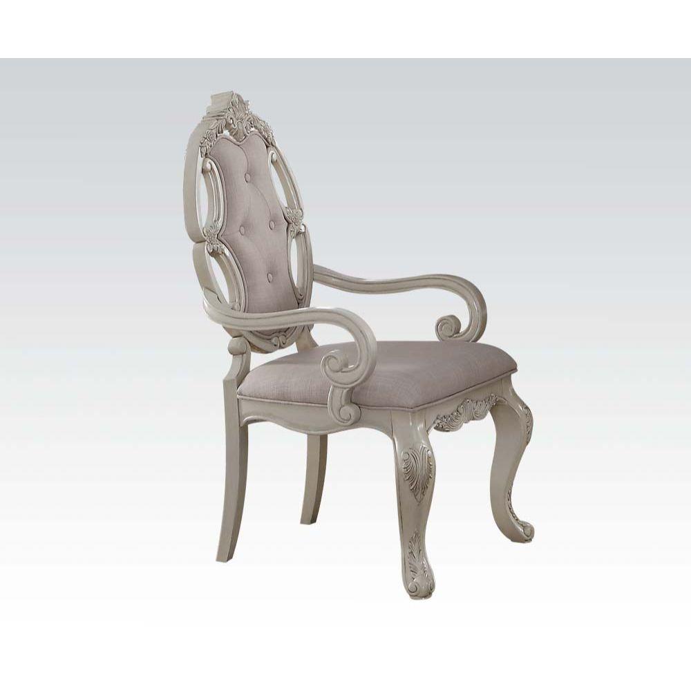 ACME - Ragenardus - Chair (Set of 2) - Fabric & Antique White - 5th Avenue Furniture