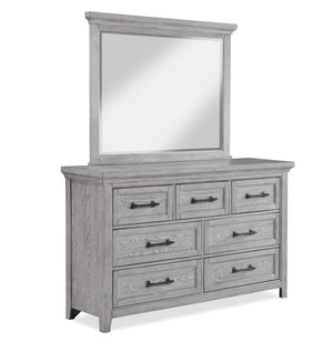 Crown Mark - Beckett - Dresser & Mirror - Greige - 5th Avenue Furniture