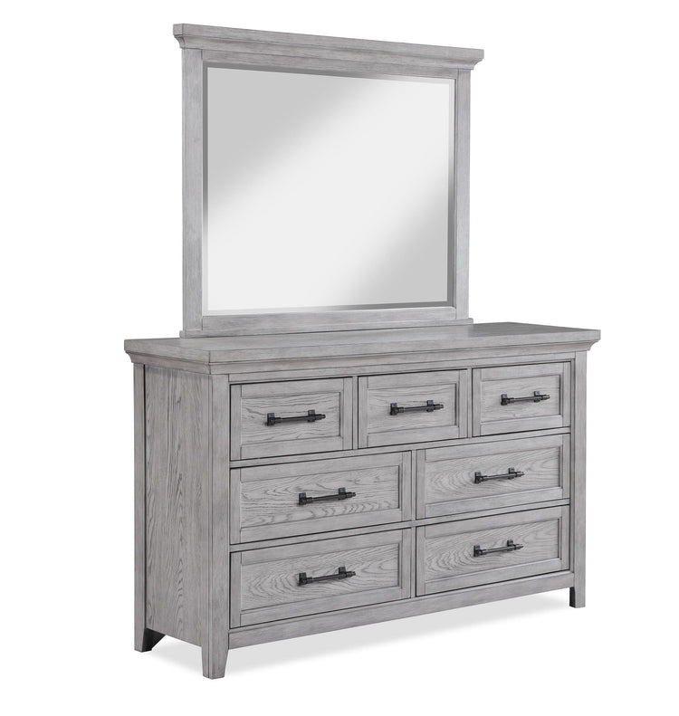 Crown Mark - Beckett - Dresser & Mirror - Greige - 5th Avenue Furniture