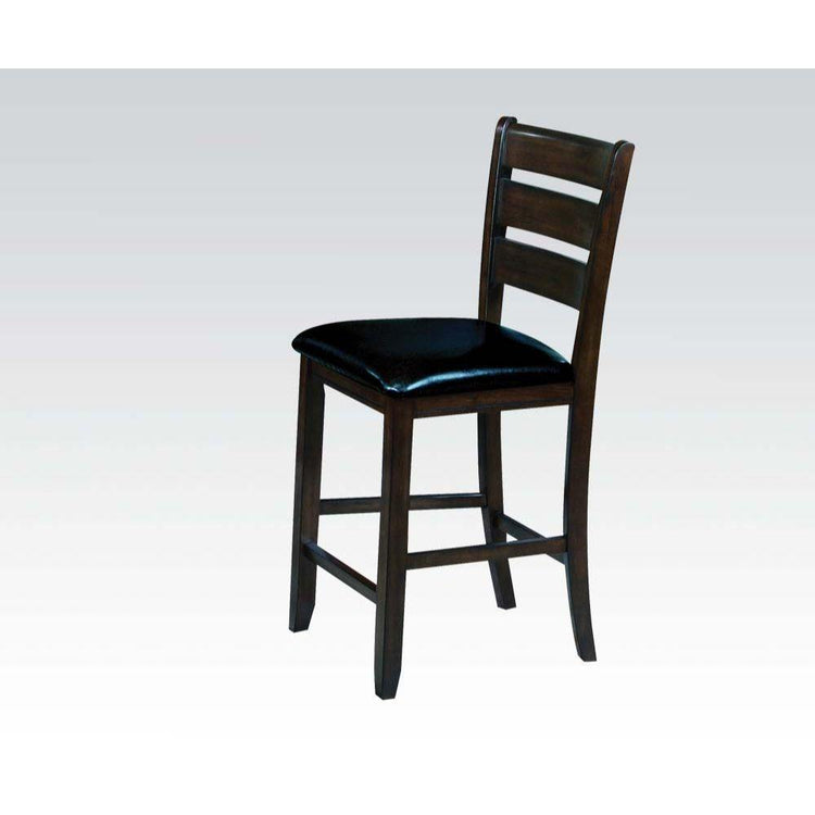 ACME - Urbana - Counter Height Chair (Set of 2) - Black PU & Espresso - 5th Avenue Furniture