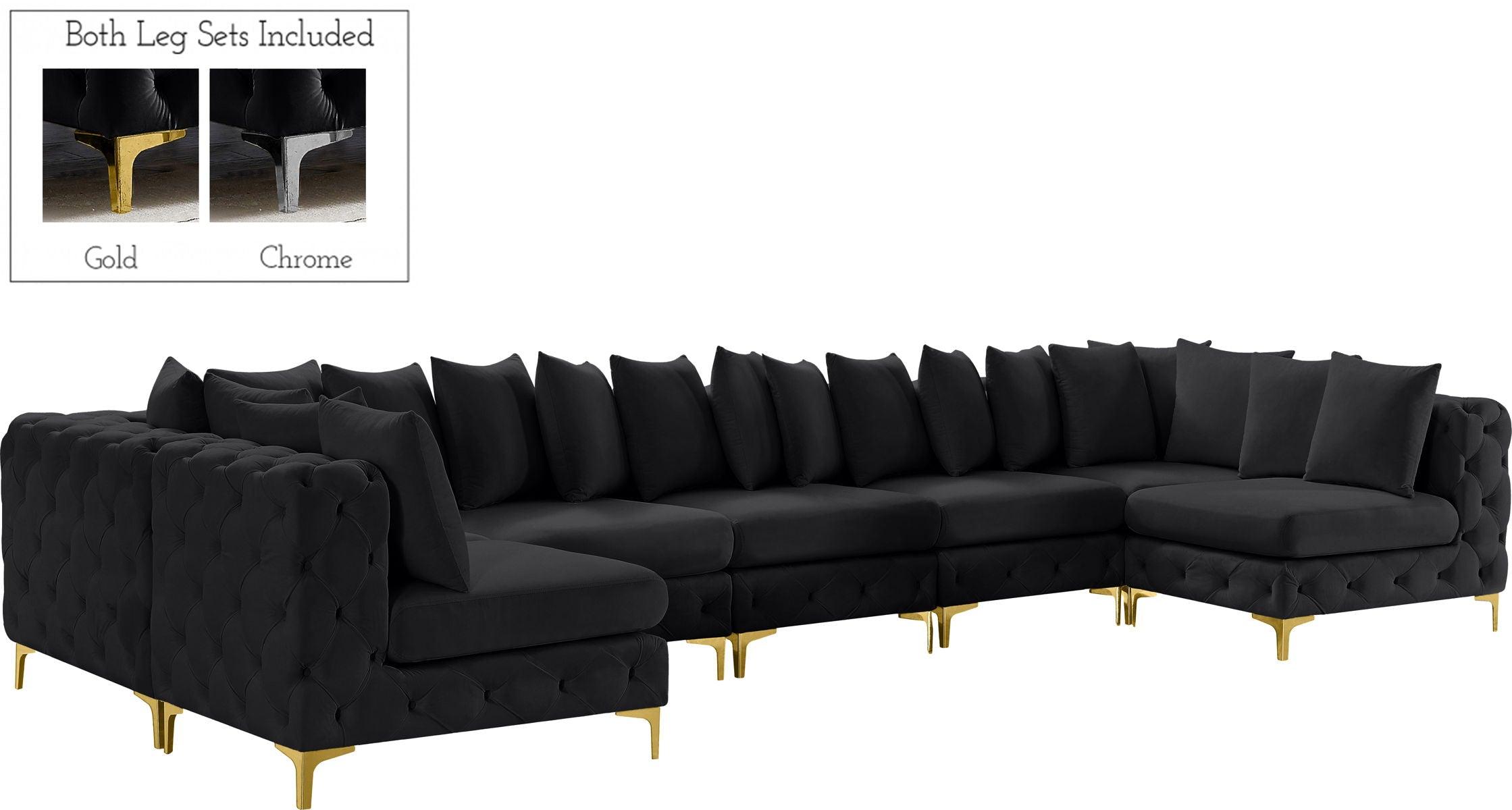 Meridian Furniture - Tremblay - Modular Sectional 7 Piece - Black - 5th Avenue Furniture