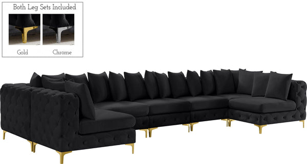 Meridian Furniture - Tremblay - Modular Sectional 7 Piece - Black - 5th Avenue Furniture