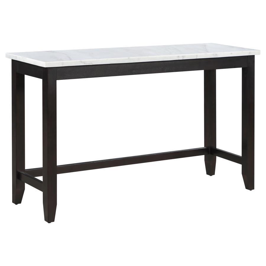 CoasterEveryday - Toby - Rectangular Marble Top Counter Height Table - Espresso And White - 5th Avenue Furniture